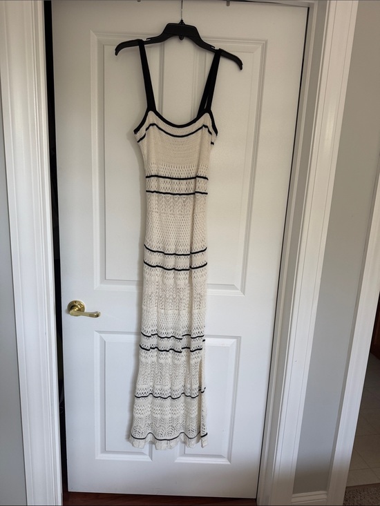 Abercrombie & Fitch Dresses & Skirts - Abercrombie & Fitch Cream Crochet Maxi Dress with Black Accents
